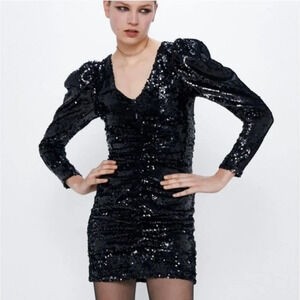 ZARA BLACK Sequin Cocktail Dress